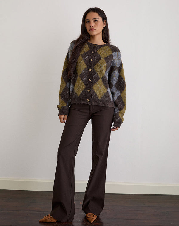 Motel Rocks Falita Trouser In Tailoring Dark Brown