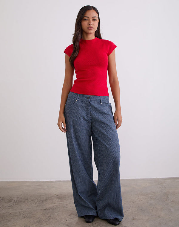 motel rocks Hanuva Top in Knit Red
