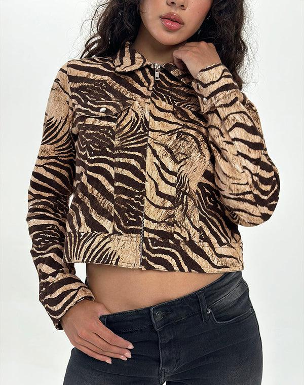 Motel Rocks Hoshi Jacket In Wild Animal Print