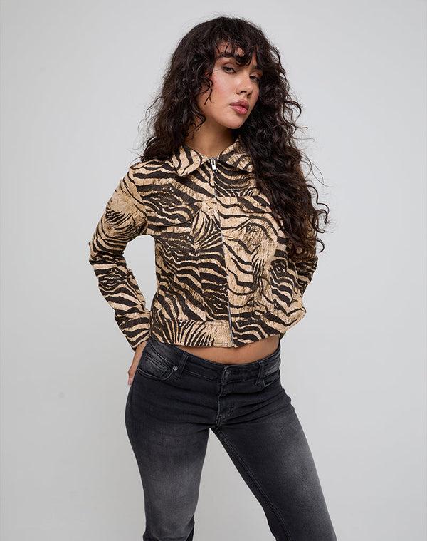 motel rocks Hoshi Jacket in Wild Animal Print