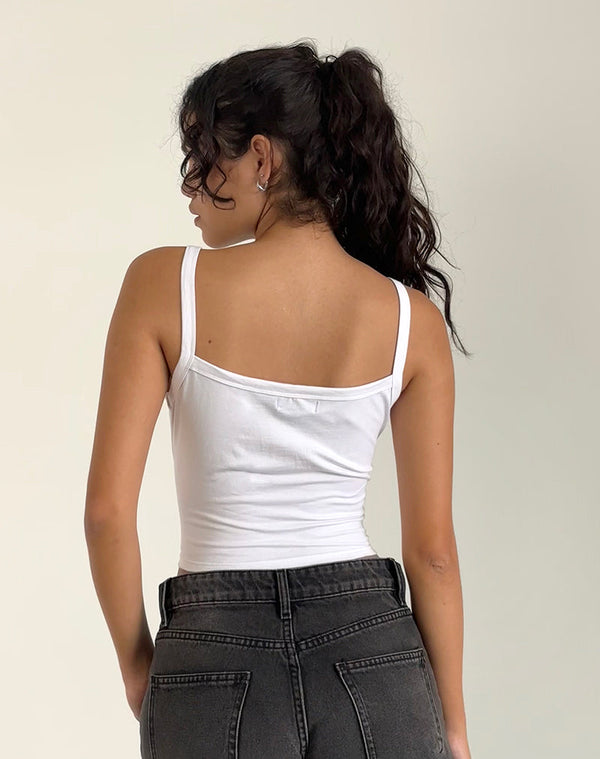 Motel Rocks Icah Cami Top In White With Stars