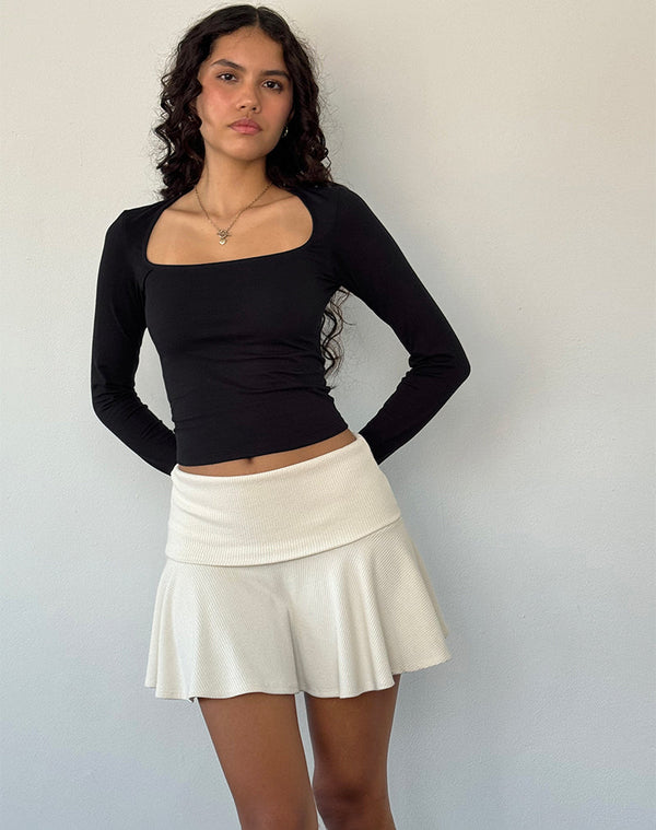 Motel Rocks Jansu Lycra Long Sleeve Top In Black