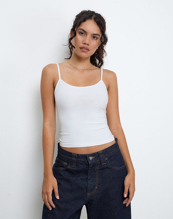 motel rocks Jasila Vest Top in White