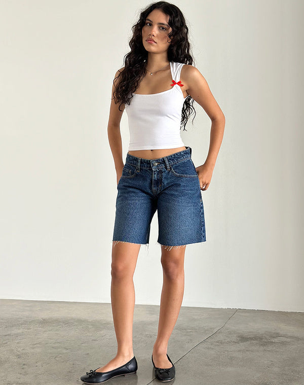 Motel Rocks Jiniso Top In White With Red Bows