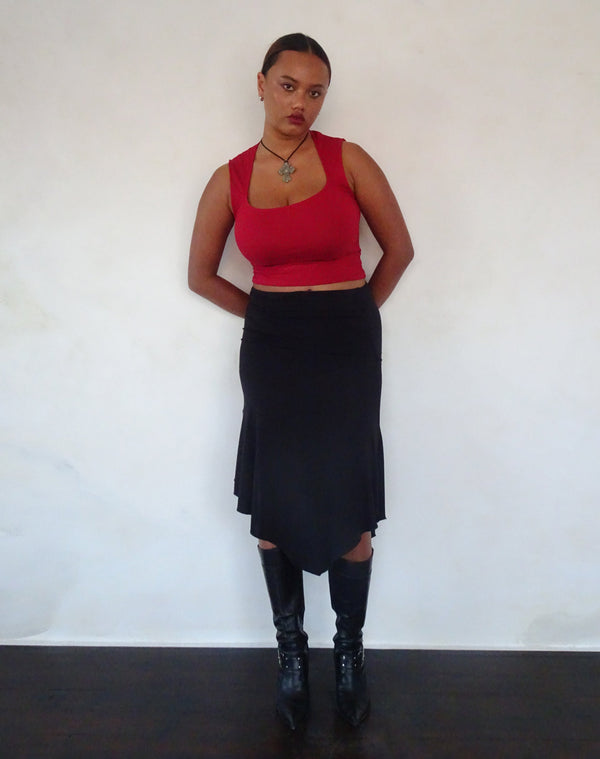 Motel Rocks Jinsu Crop Top In Adrenaline Red