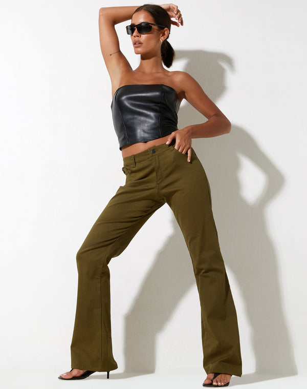 Motel Rocks Jopan Trouser In Twill Dark Olive