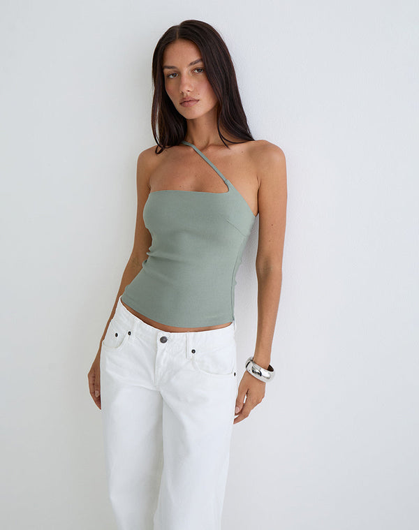 Motel Rocks Kacya Asymmetric Top In Grey