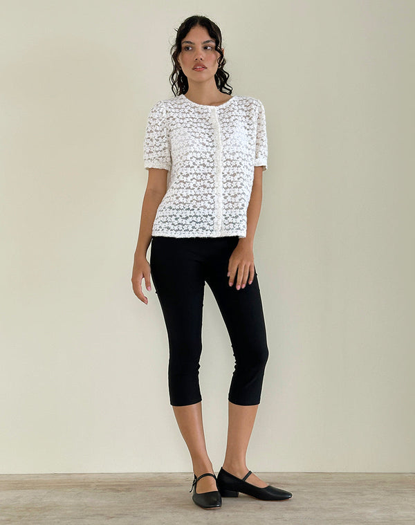 Motel Rocks Kaelyn Top In Dahlia Lace Ivory