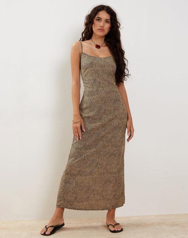motel rocks Kafka Maxi Dress in Mini Croc Tan
