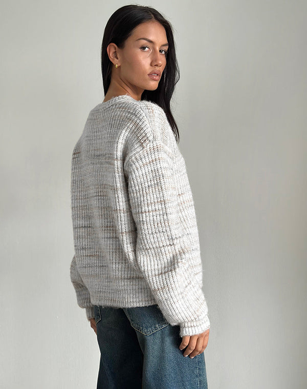 Motel Rocks Karu Jumper In Neutral Brushed Knit