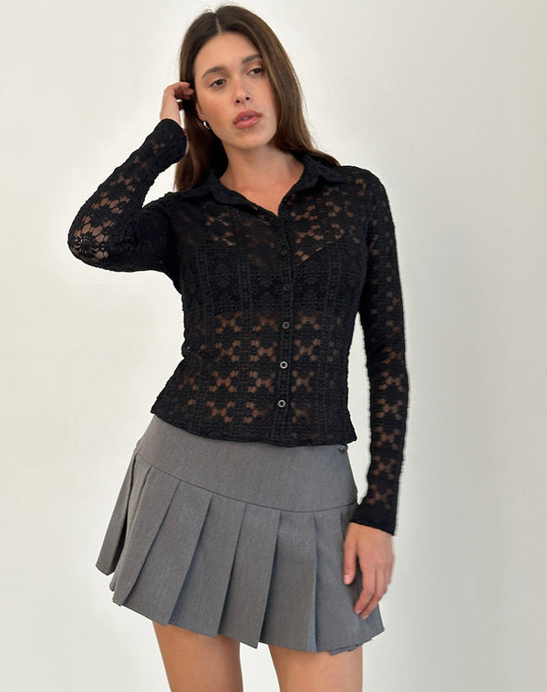Motel Rocks Kenila Shirt In Regal Lace Black