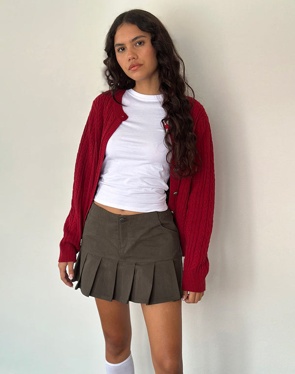 Motel Rocks Keripa Pleated Mini Skirt In Dark Grey