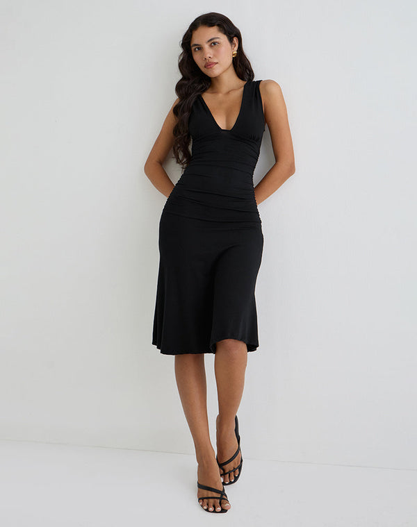 Motel Rocks Laluma Midi Dress In Black