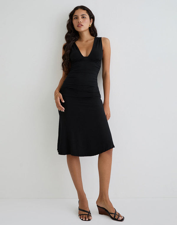 Motel Rocks Laluma Midi Dress In Black