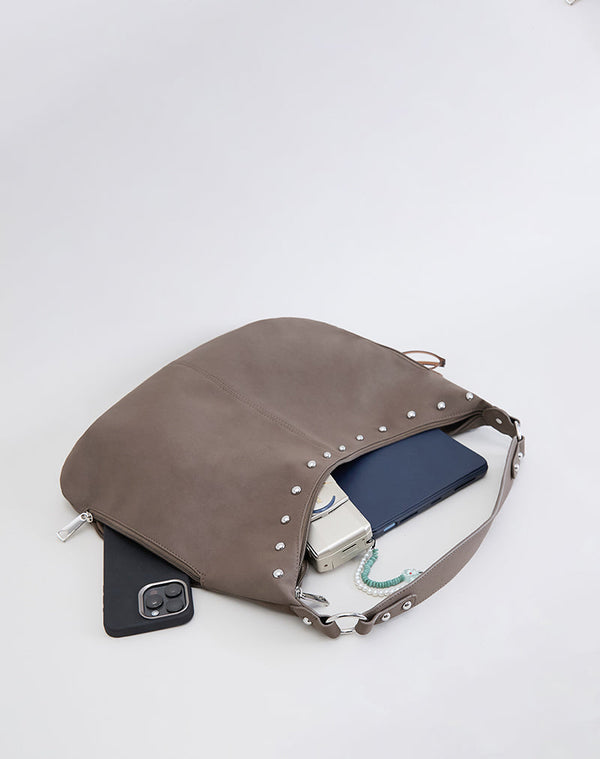 Motel Rocks Large Brown Bag With Studs