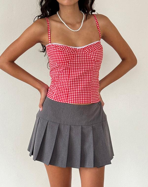 Motel Rocks Leif Cami Top In Red Gingham
