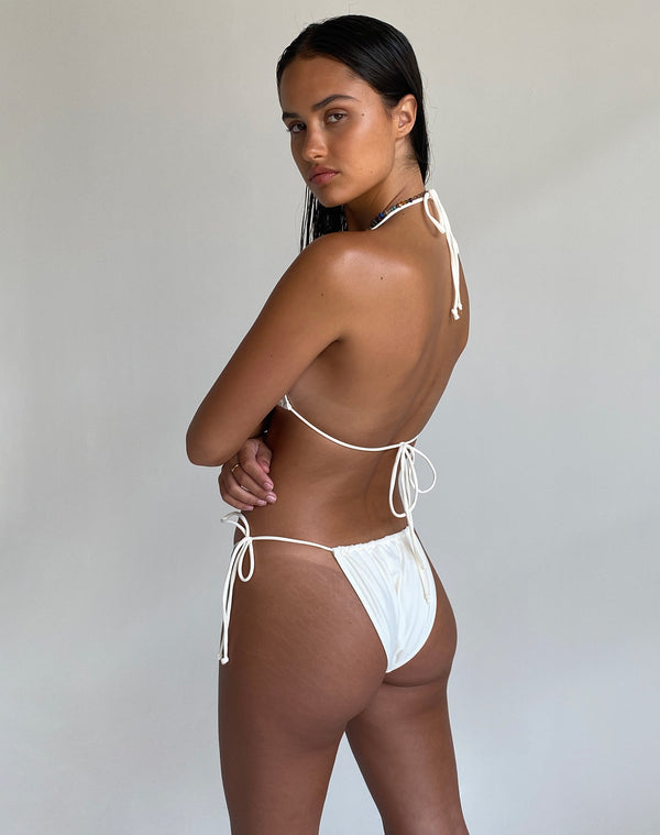 Motel Rocks Leyna Bikini Bottom In Cream