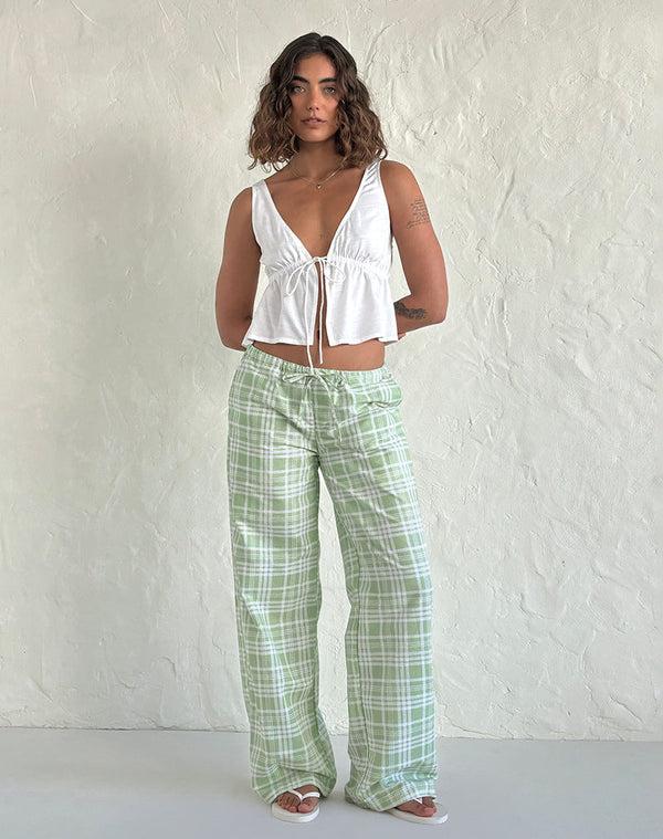 Motel Rocks Lirura Trouser In Table Cloth Neo Mint