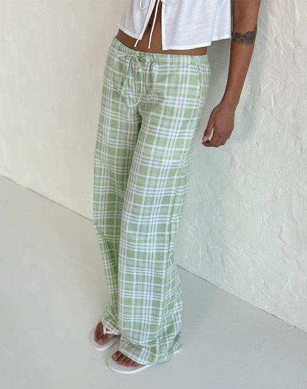 Motel Rocks Lirura Trouser In Table Cloth Neo Mint