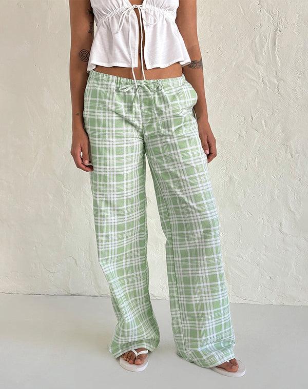 motel rocks Lirura Trouser in Table Cloth Neo Mint