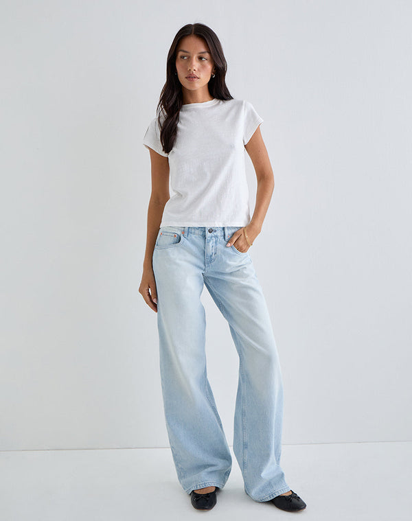 Motel Rocks Low Rise Parallel Jeans In Icy Blue