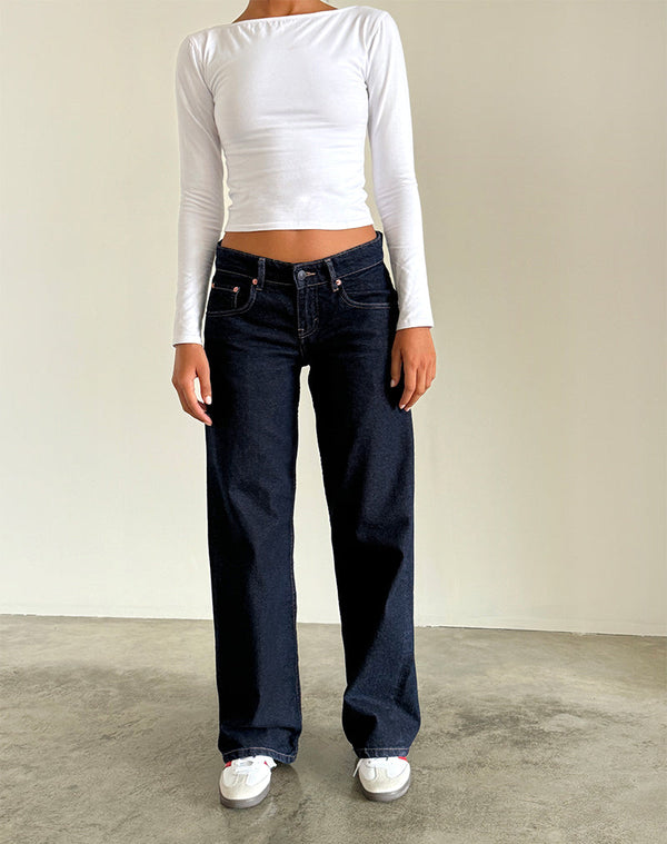 motel rocks Low Rise Parallel Jeans in Indigo