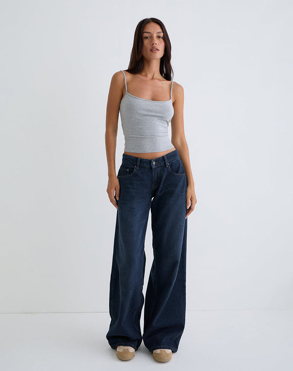 Motel Rocks Low Rise Roomy Jeans In Smokey Blue