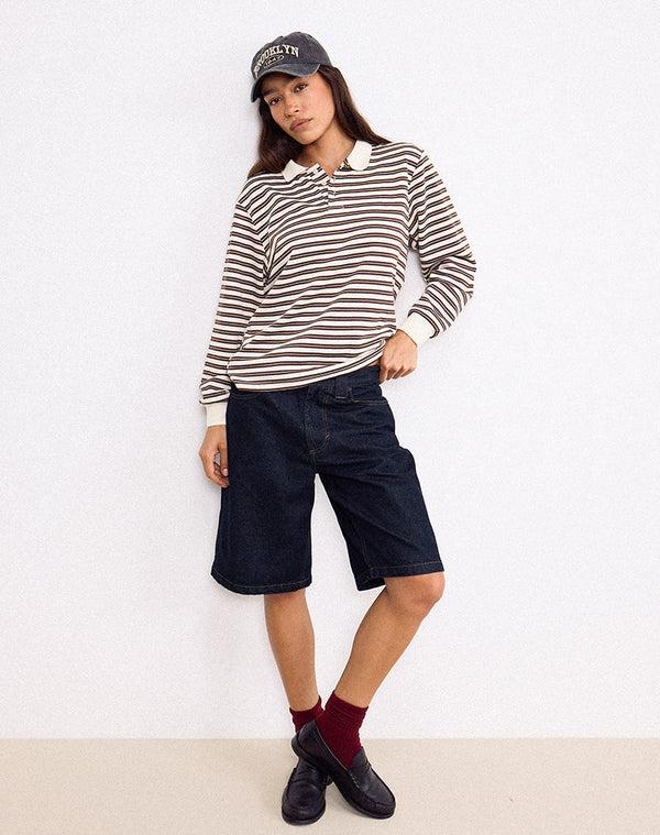 motel rocks Low Rise Skater Short in Indigo