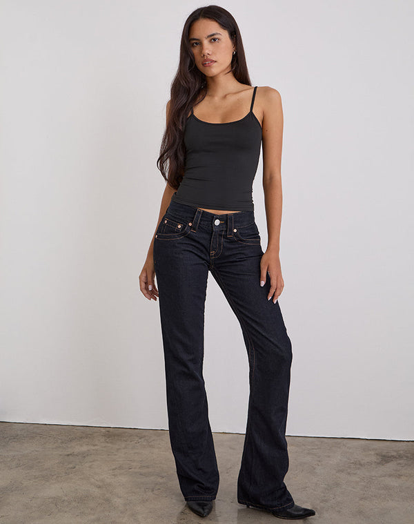 motel rocks Low Rise Twisted Seam Jeans in Indigo