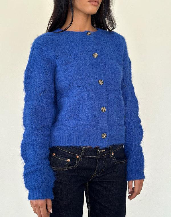 Motel Rocks Luciana Cardigan In Cobalt Blue