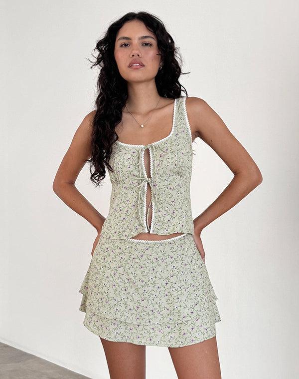 Motel Rocks Luiso Mini Skirt In Parma Violet