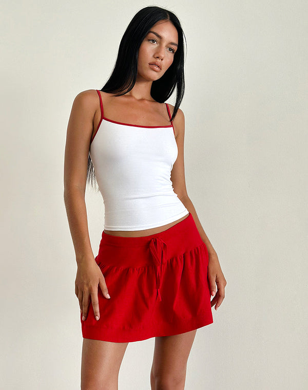 Motel Rocks Maddy Mini Skirt In Red Knit