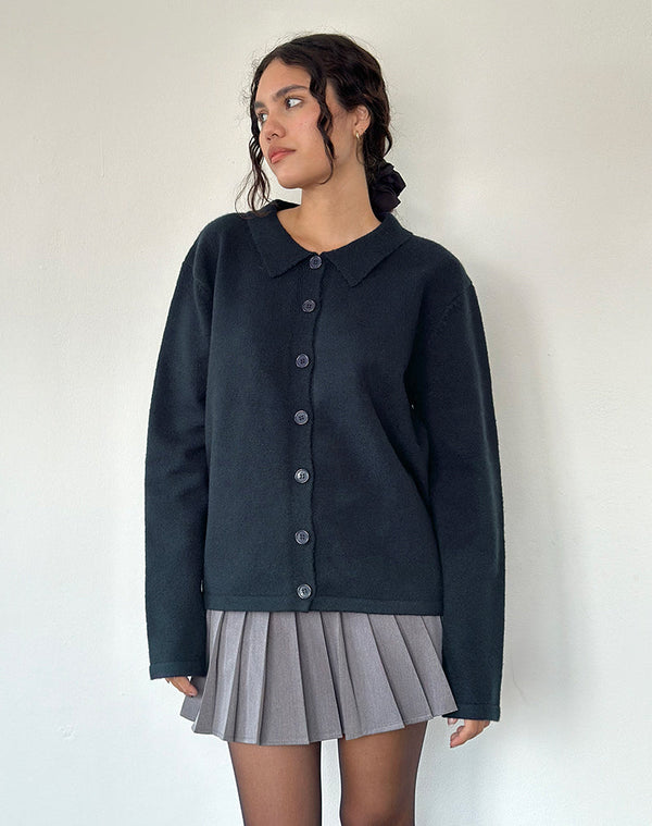 Motel Rocks Madera Cardigan In Dark Navy