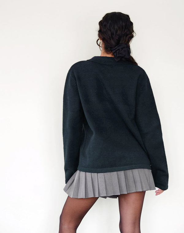 Motel Rocks Madera Cardigan In Dark Navy