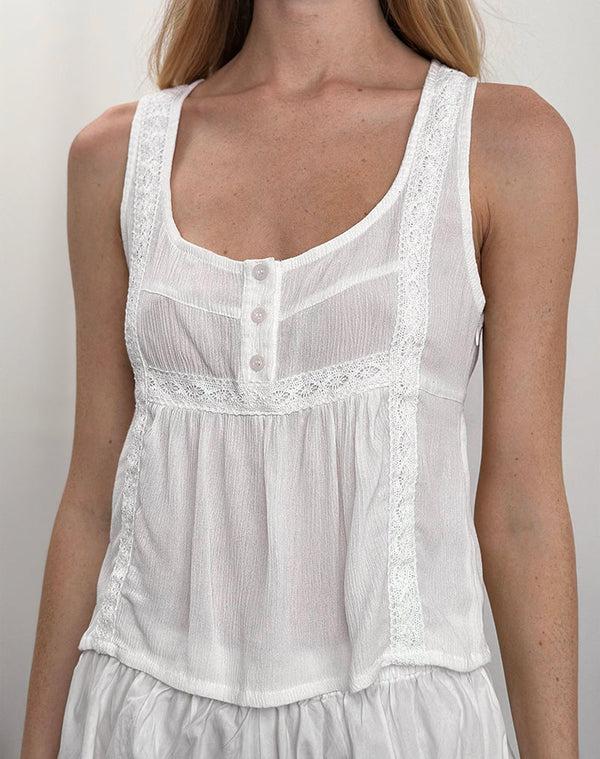 motel rocks Maple Scoop Neck Peplum Top in Ivory