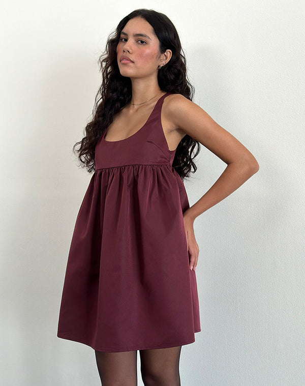Motel Rocks Marona Dress In Dark Berry