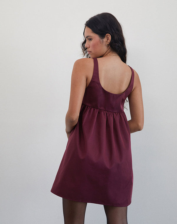 Motel Rocks Marona Dress In Dark Berry