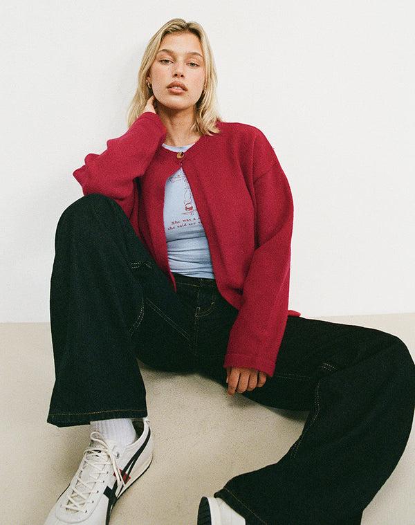 motel rocks Maureen Cardigan in Red