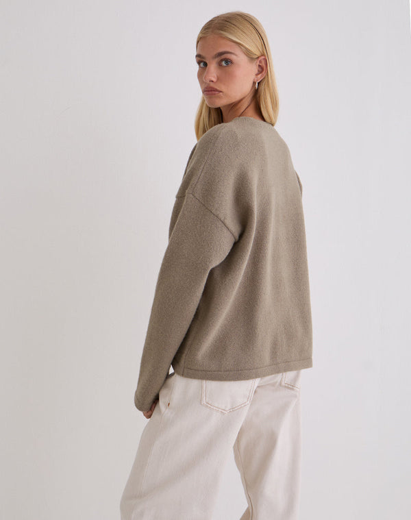 Motel Rocks Maureen Cardigan In Taupe