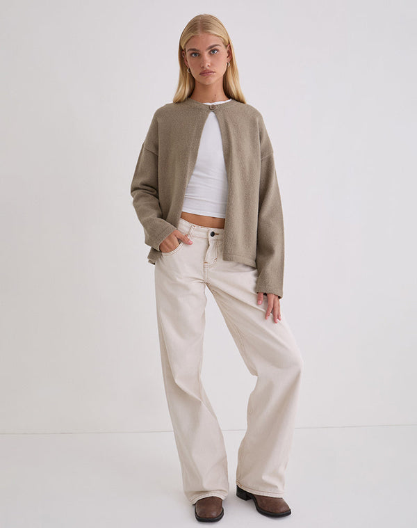Motel Rocks Maureen Cardigan In Taupe