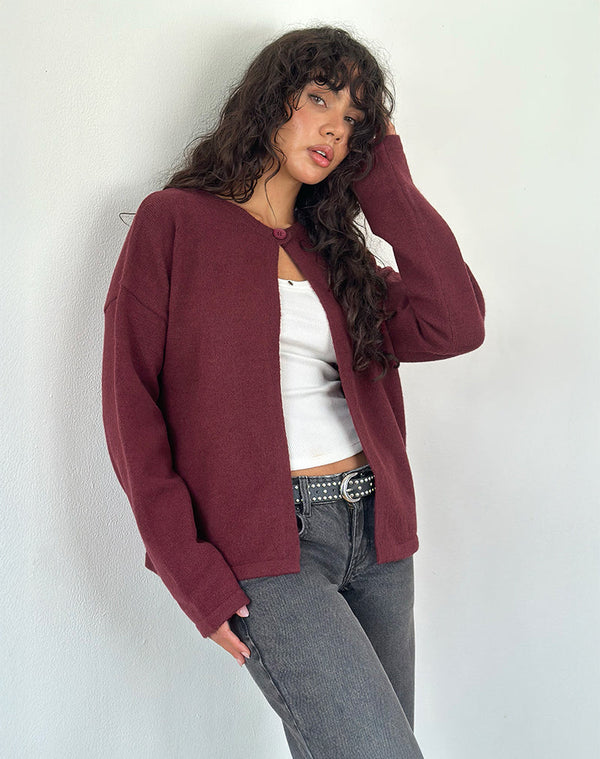 motel rocks Maureen Cardigan in Wine