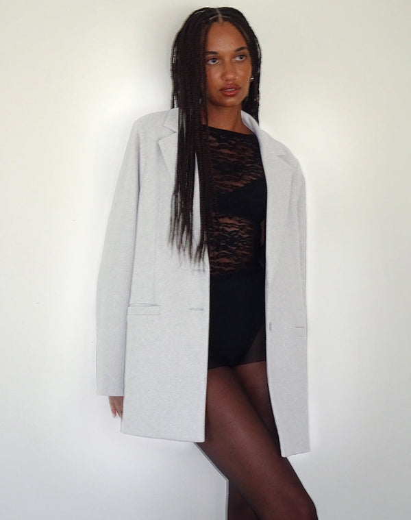 Motel Rocks Messeir Faux Wool Blazer In Grey