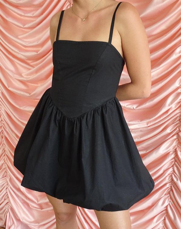 Motel Rocks Micala Puffball Mini Dress In Black