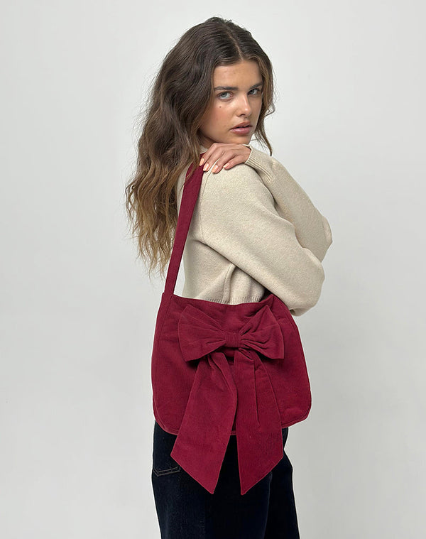 Motel Rocks Nagi Bag In Babycord Maroon