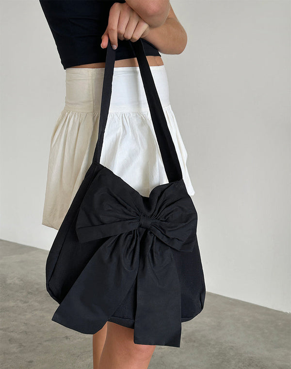 Motel Rocks Nagi Bag In Black With Black Bow