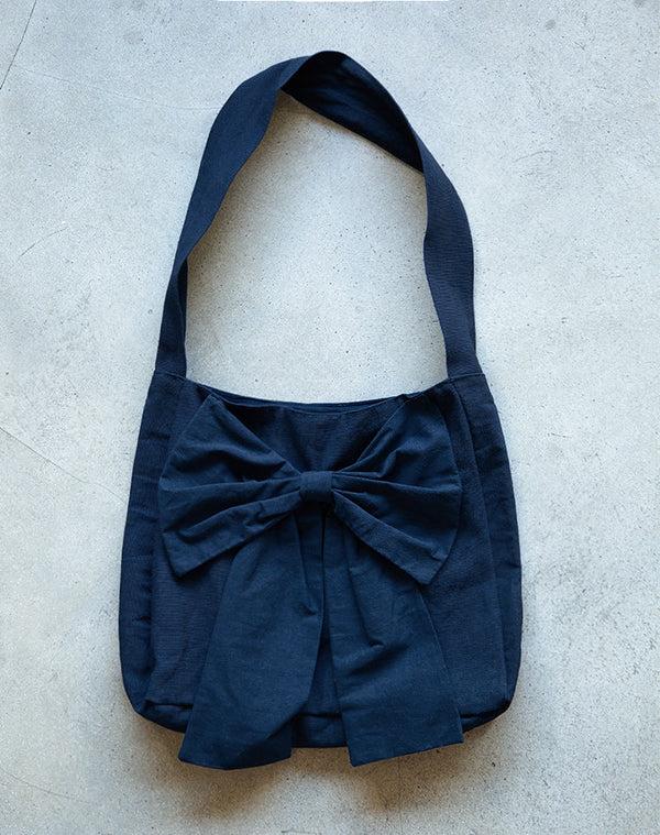 Motel Rocks Nagi Bag In Navy With Navy Bow