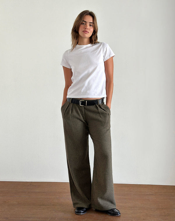 Motel Rocks Nailaka Tailored Trouser In Dark Taupe