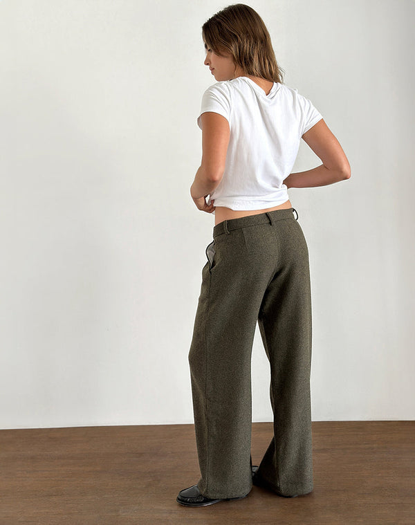 Motel Rocks Nailaka Tailored Trouser In Dark Taupe