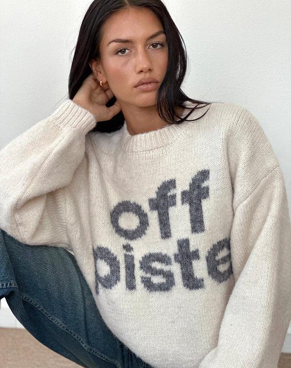 Motel Rocks Namari Jumper In Off Piste Ivory Print