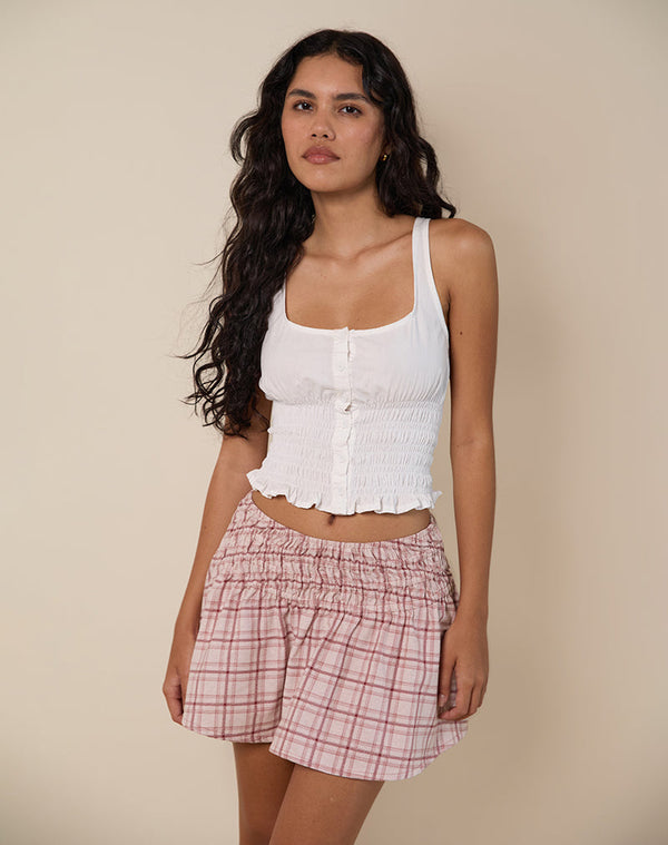 motel rocks Nelesi Mini Skirt in Basic Tartan Pink